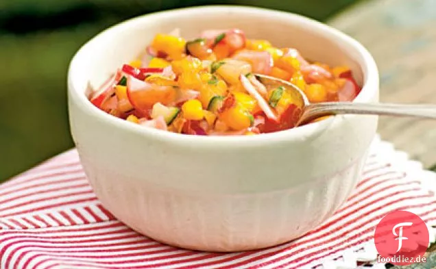 Nektarine und Rettich Salsa