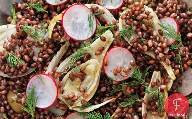 Schwarzer Gersten-, Fenchel- und Rettichsalat
