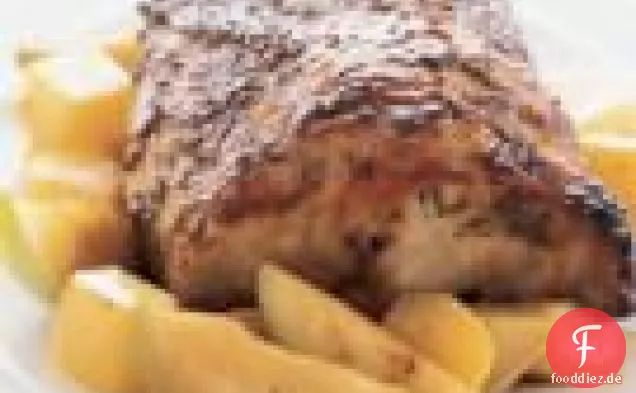 Gebratene Schweinelende mit Rutabagas & Äpfeln