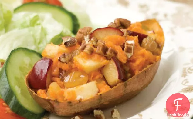 Apfel-Pecan-Gefüllte Süßkartoffeln