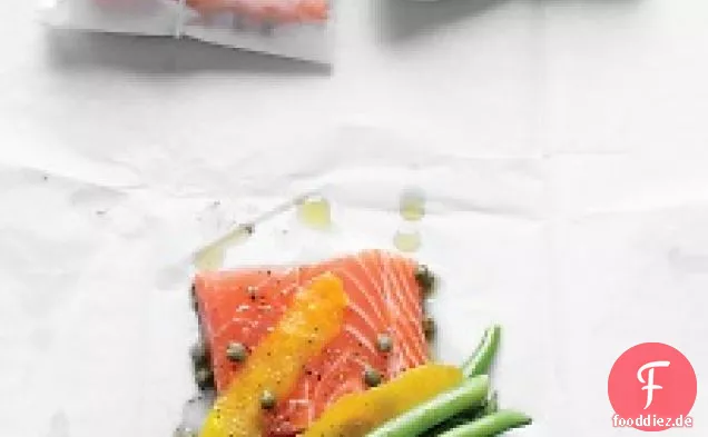 Lachs mit grünen Bohnen und Zitronenschale