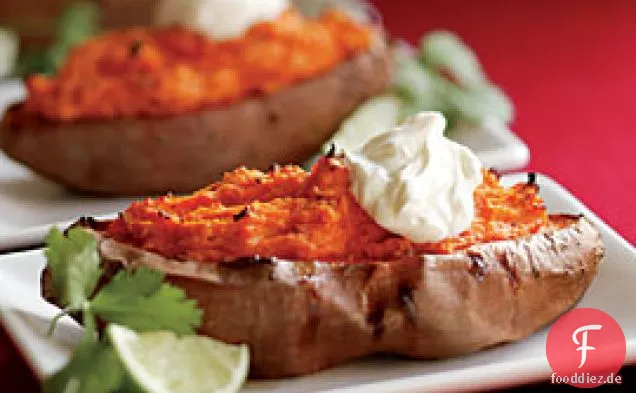 Zweimal gebackene Süßkartoffeln Mit Chipotle-Chile