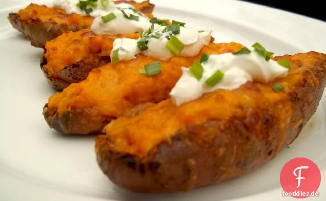 Süßkartoffelschalen mit Speckrezept
