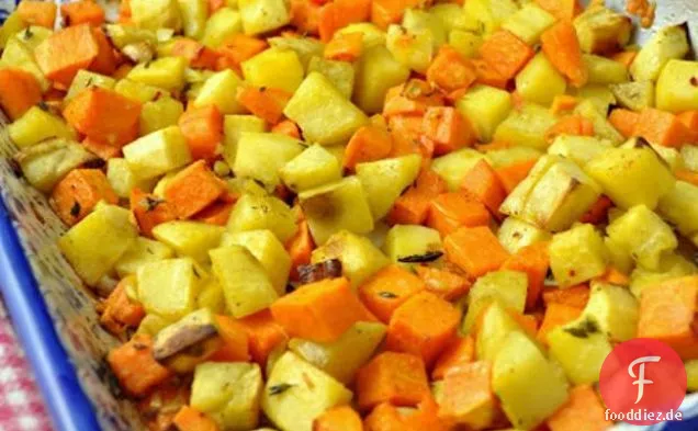 Thymian geröstete Süßkartoffeln