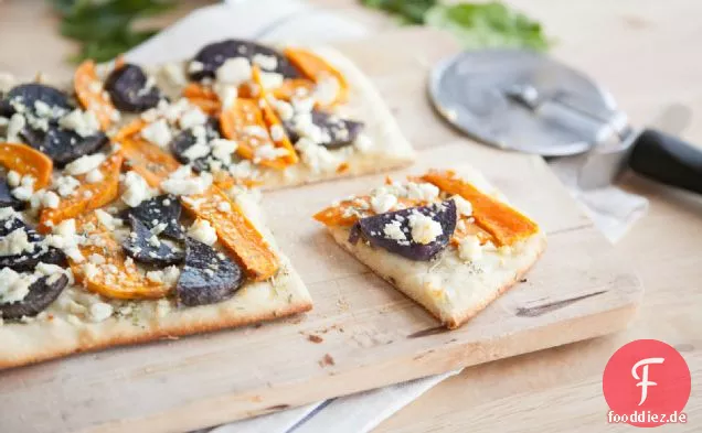 Süßkartoffel-Feta-Pizza