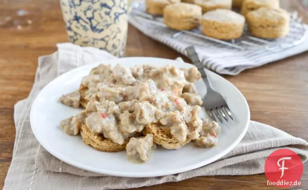 Süßkartoffelkekse und vegetarische Soße