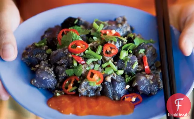 Malay Gnocchi mit geschnetzeltem Schweinefleisch-Sauce