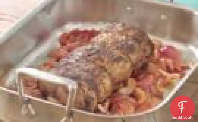 Gebratene Schweinelende mit gebratenen Kochbananen