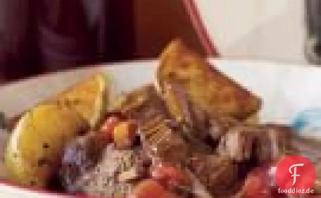 Geschmortes Rindfleisch mit Pilzen