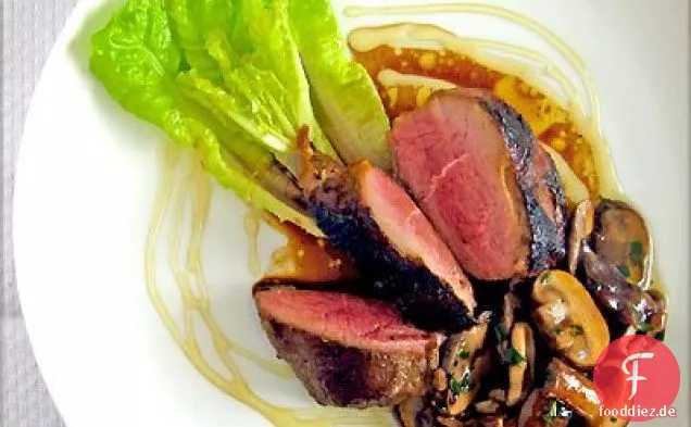 Pan-gebratene Entenbrust mit Herbed Honig & Pilze