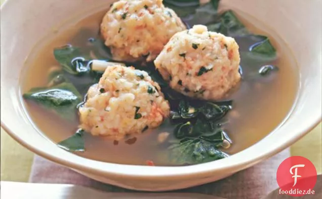 Asiatische Suppe Mit Garnelen Knödel