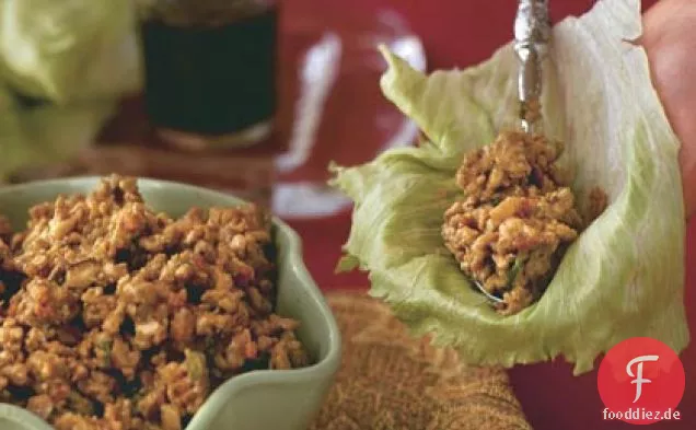 Knusprige Ingwer-Knoblauch-asiatische Truthahn-Salat-Wraps