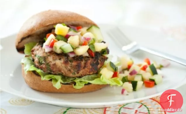 Die Türkei-Burger Mit Gurken-Ananas-Relish