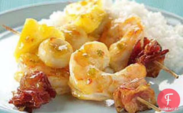 Sweet 'N Sour Garnelen Und Speck Spieße