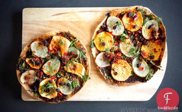 Indische gewürzte Pita Pizza