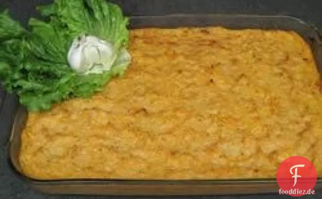 Rosmarin Kartoffelpüree und Yamswurzeln mit Knoblauch und Parmesan