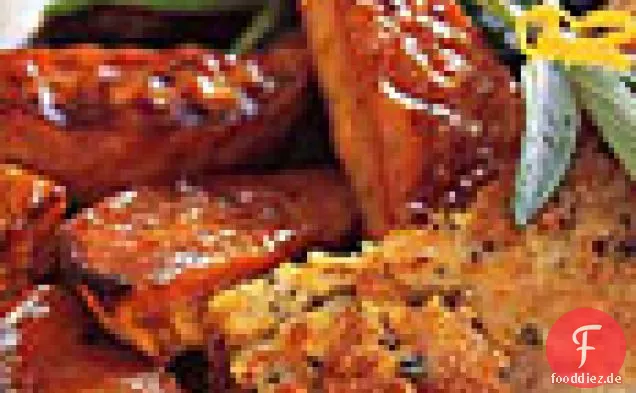Geröstete Süßkartoffeln mit Honigglasur