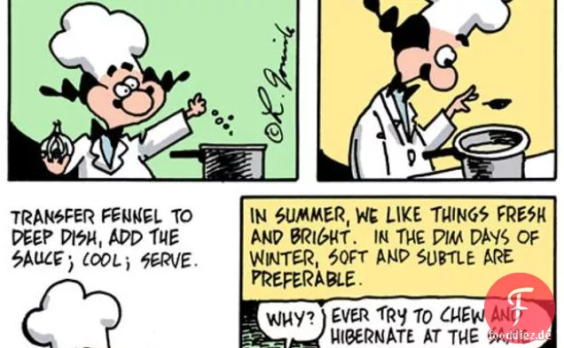 Die Cartoon-Küche: Geschmorter Fenchel