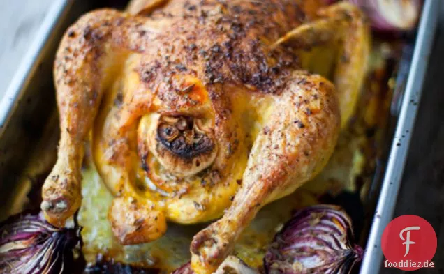 Brathähnchen Mit Zitrone Und Oregano