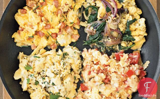 Eier mit Schinken, Cheddar-und Schnittlauch
