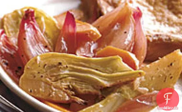Süß-saurer geschmorter Fenchel
