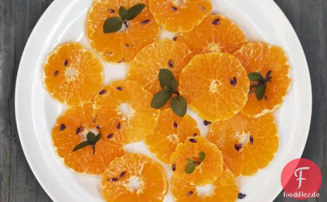 Orangen mit Lavendel und Minze