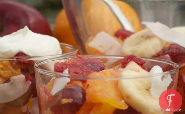 Blutorange Ambrosia mit Crème Fraiche