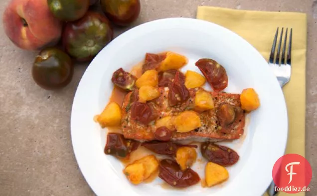 Lachs W / Pfirsich & Tomatenkompott