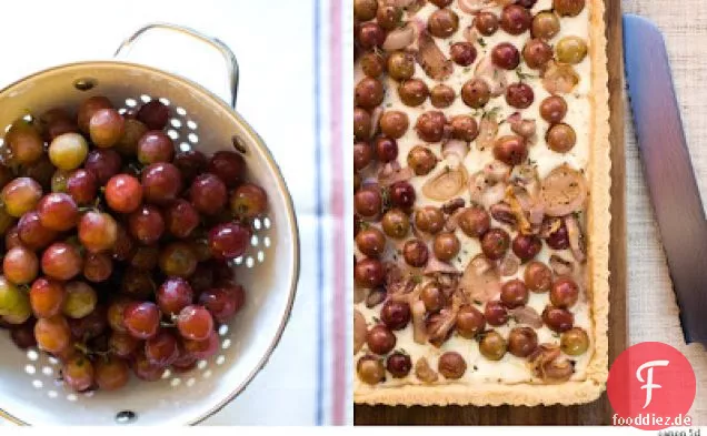 Geröstete Trauben-Schalotten-Torte