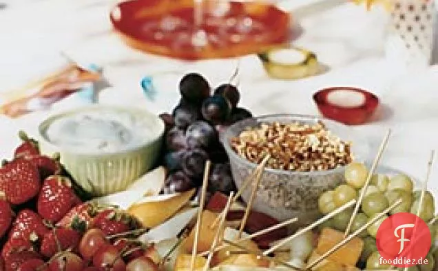 Sommer Obst mit Pralinen-Fondue