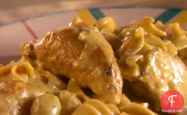 Kandiertes Curryhuhn mit Trauben