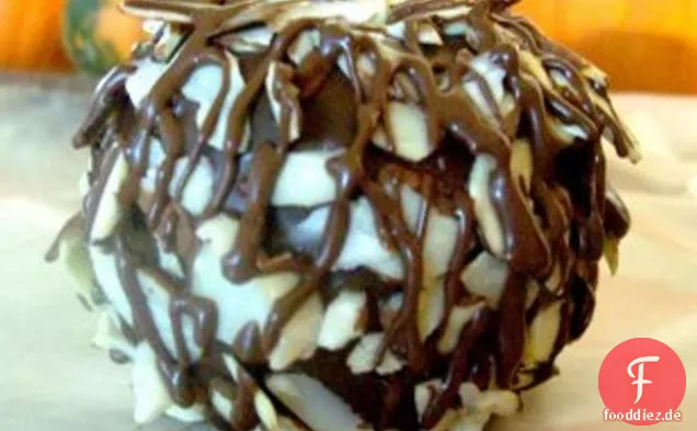 Mit Schokolade überzogene Äpfel