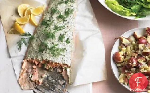 Gebratener Lachs Mit Kräuter-Joghurt