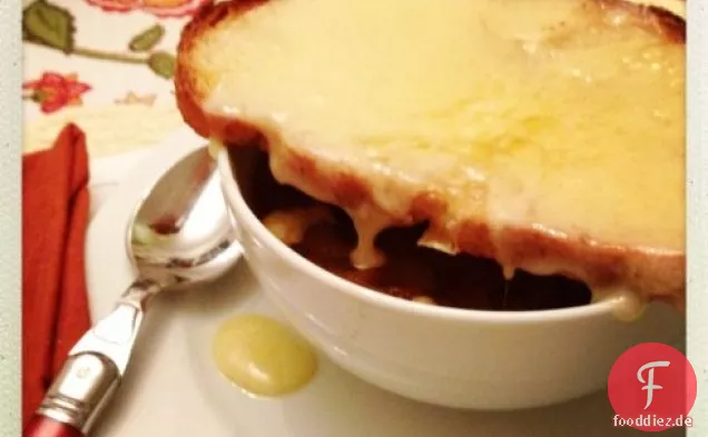 Apfelwein Französische Zwiebelsuppe