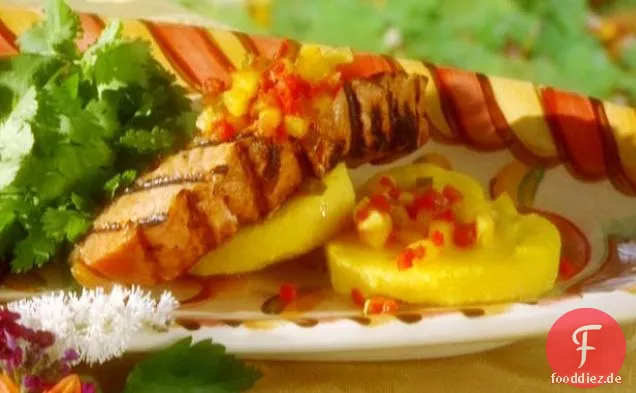 Ahorn-glasierter Lachs mit Ananas-Salsa