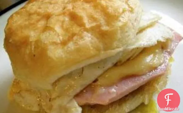 Gouda-Schinken-Ei-Keks und würziger Apfel