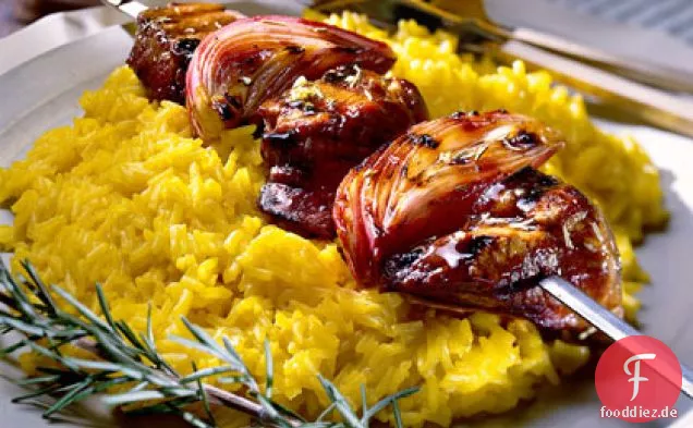 Aprikosen-Gegrilltes Lamm-Kebab