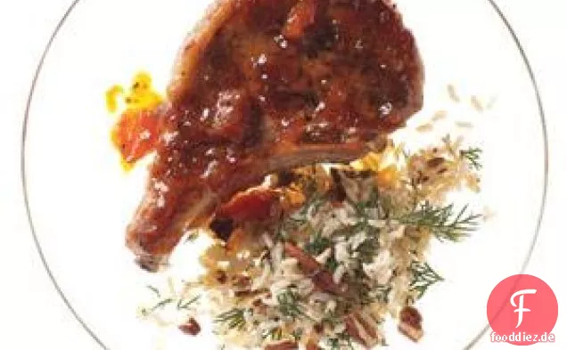 Aprikosen-glasierte Schweinekoteletts