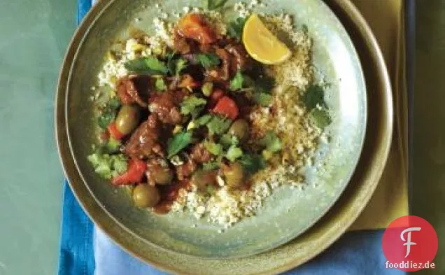 Slow-Cooker Lamm, Aprikose und Olive Tajine