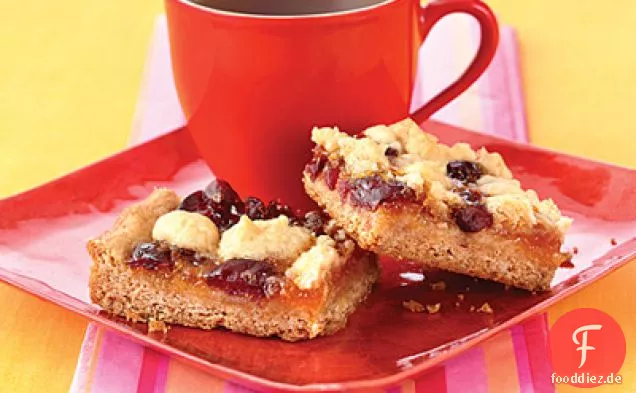Aprikose Kirsche Crumble Bars