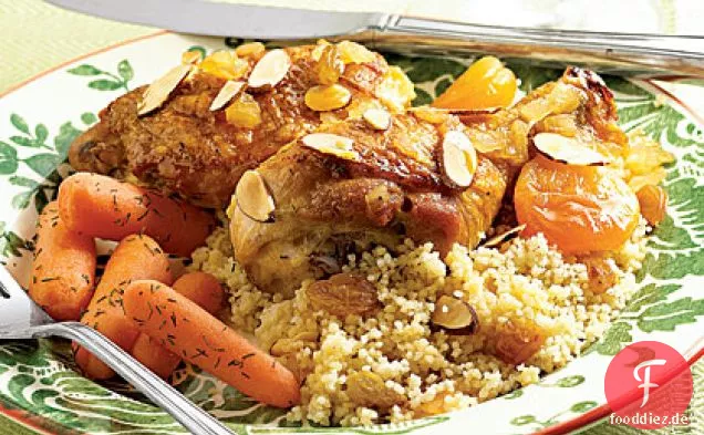 Pan-geschmortes Huhn mit Aprikosen