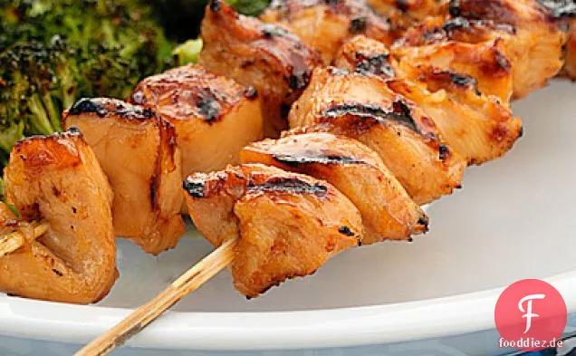 Ananas-Aprikosen-Hühnerspieße