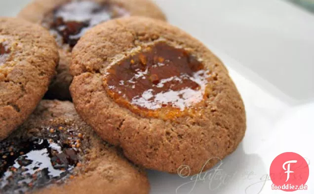 Thumbprint Cookies Rezept mit Feigen- und Aprikosenmarmelade