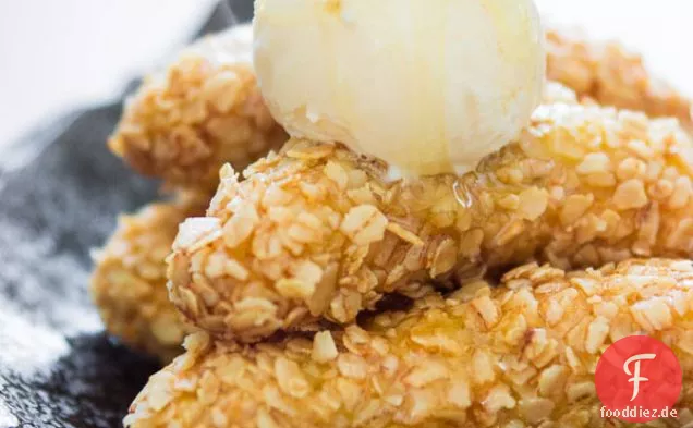 Haferflocken gebratene Bananen