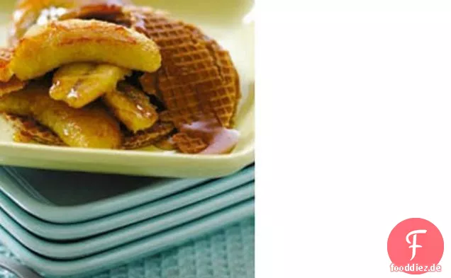 Knusprige Waffeln & Ahorn Bananen