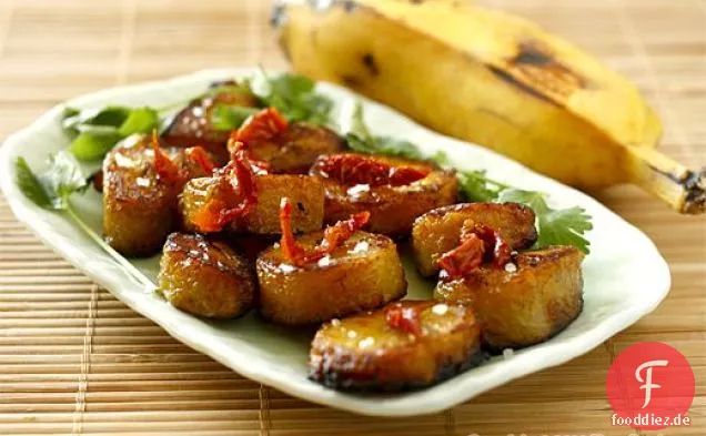Pfanne gebraten mit Bananen