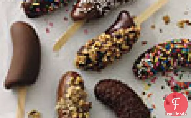 Gefrorene Schokoladenbananen