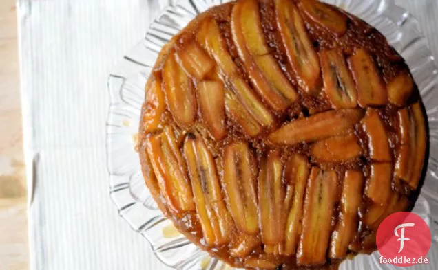 Umgedrehter Bananen-Toffee-Kuchen