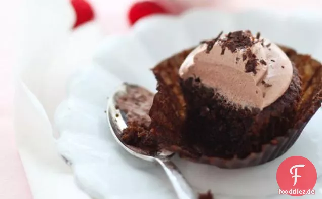 Schokoladen-, Bananen- und Teff-Cupcakes