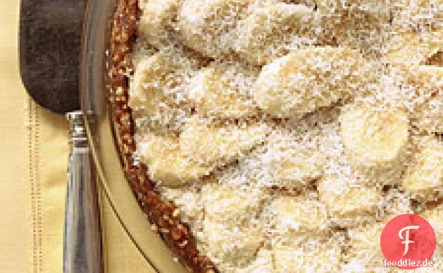Banane, Kokosnuss und Cashew-Sahne-Torte